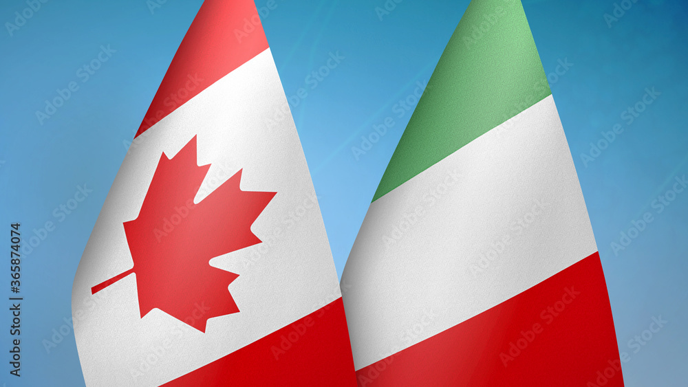 Canada and Italy two flags Canada and Italy two flags