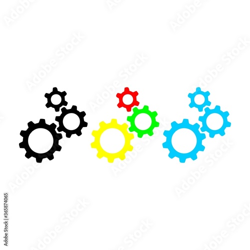 Set the flat gear icon settings for the application and website