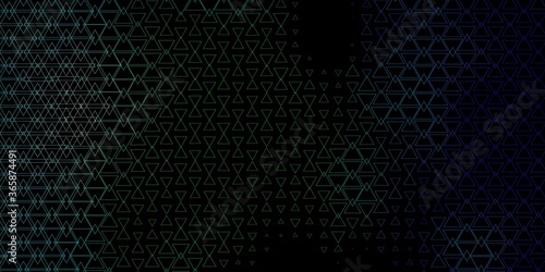 Dark Blue  Green vector pattern with polygonal style. Triangles on abstract background with colorful gradient. Template for landing pages.