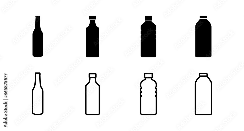 Set of Bottle icons. Bottle icon vector Set of Bottle icons. Bottle icon vector