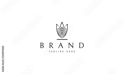 Vector logo on which an abstract image of three beautiful lotus petals.