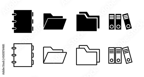 set of Archive folders icons. binders vector icon