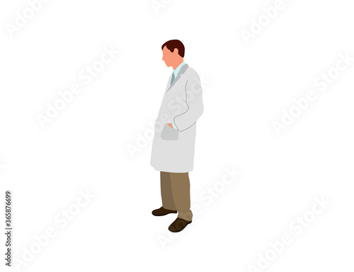 Male doctor flat illustration - Vector