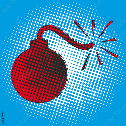 Farbraster Kreis weiß blau Bombe