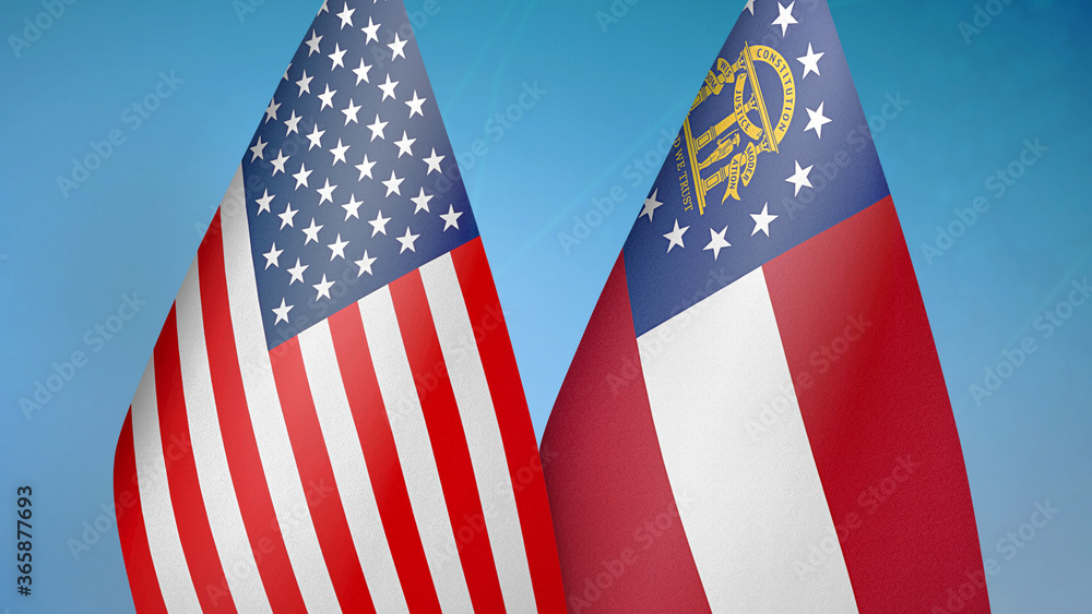 United States and Georgia state two flags