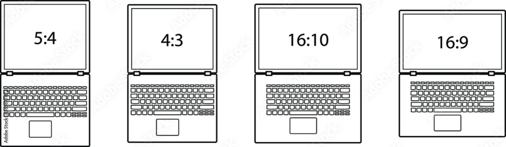 Laptop Screen Quality Comparison Diagrams comparing differences between different screen aspect ratios