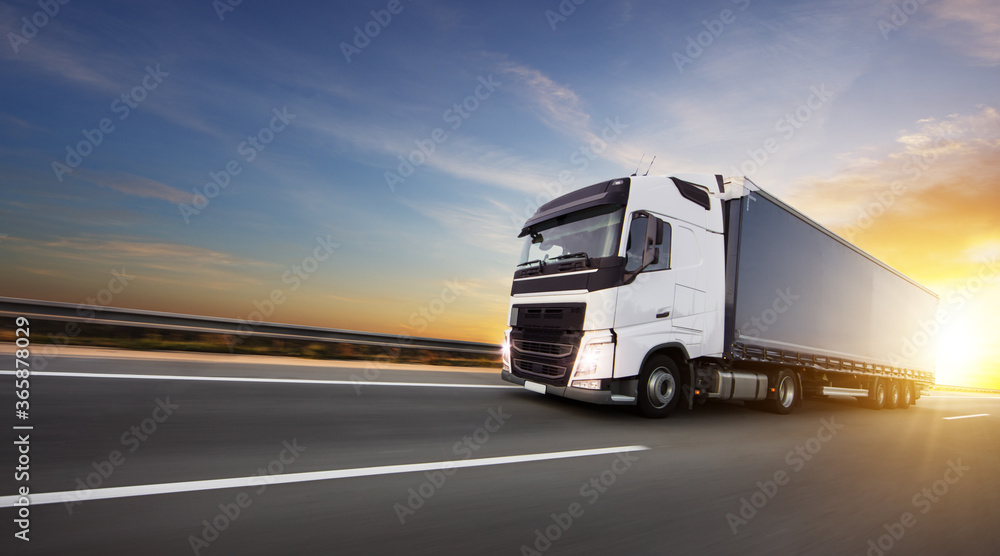 European truck on motorway