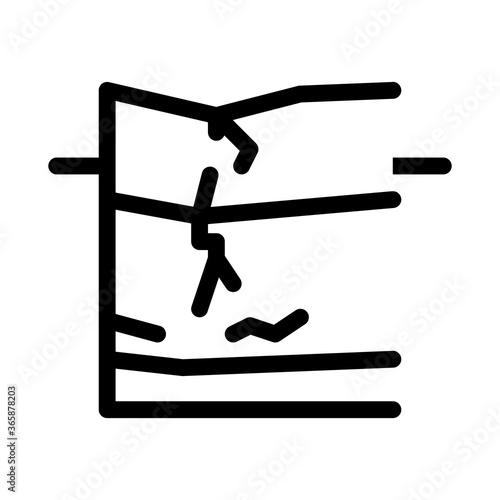 cracked foundation icon vector. cracked foundation sign. isolated contour symbol illustration