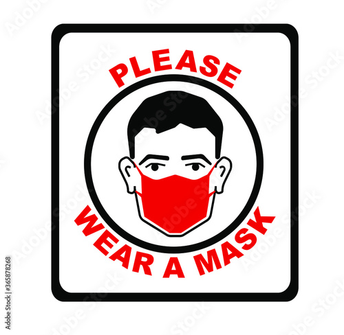 please wear a mask sign vector	