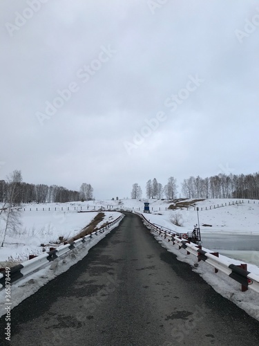 frozen river in winter