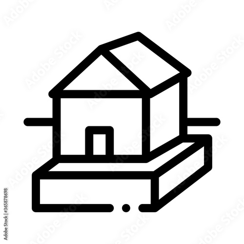 house on foundation icon vector. house on foundation sign. isolated contour symbol illustration