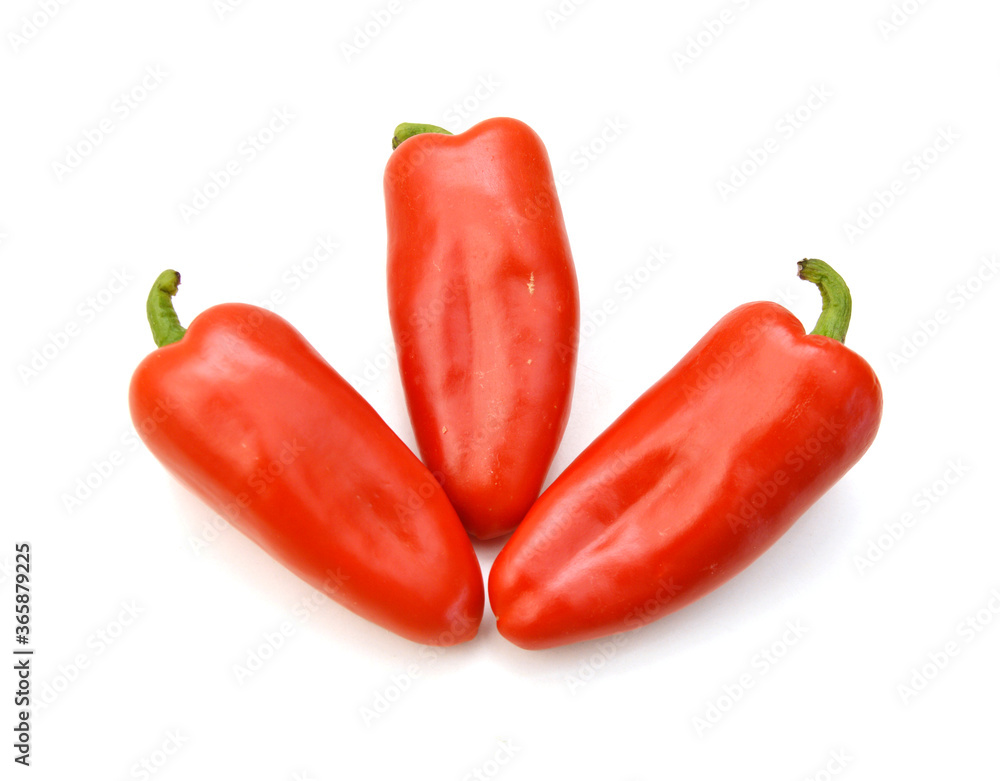 Red chilli peppers on white background Red chilli peppers on white background