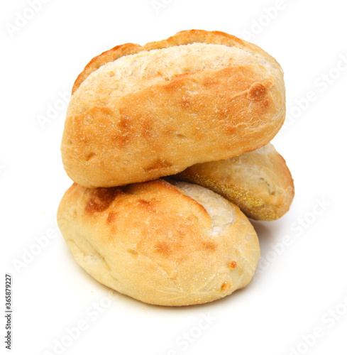 Mini bread on white background 