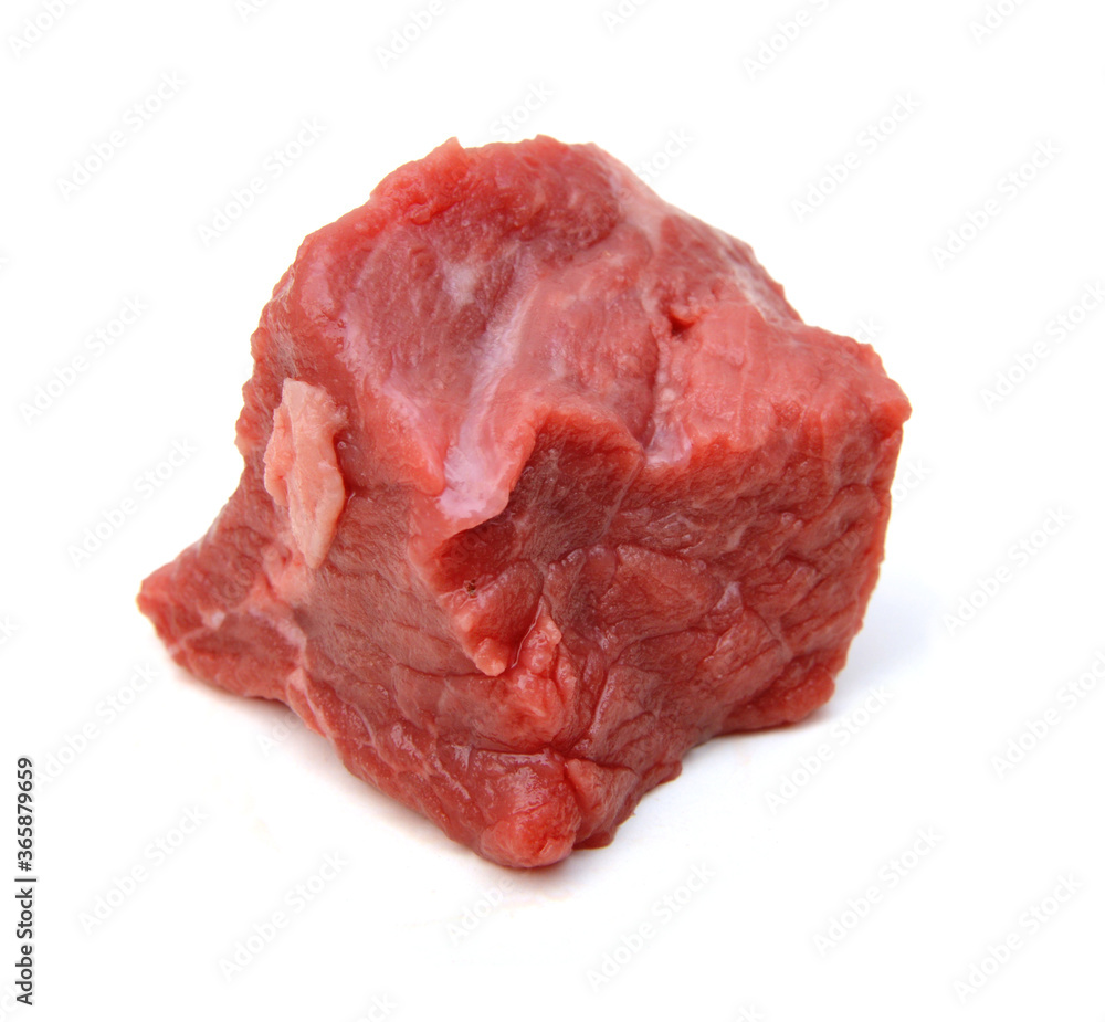Raw beef meat isolated on white Raw beef meat isolated on white