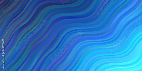 Light BLUE vector texture with wry lines. Abstract illustration with bandy gradient lines. Best design for your ad, poster, banner. © Guskova