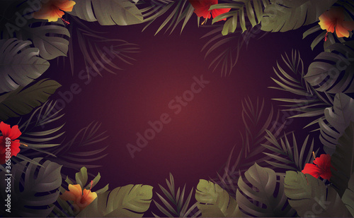 Tropical background for beach party events designed for social media post