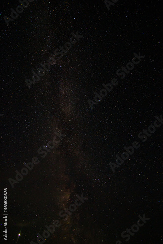  milky way starry sky over a forest in a Russian village
