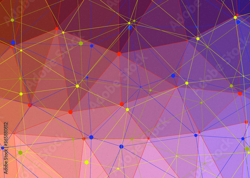 Scarlet color Abstract color Low-Polygones Generative Art background illustration