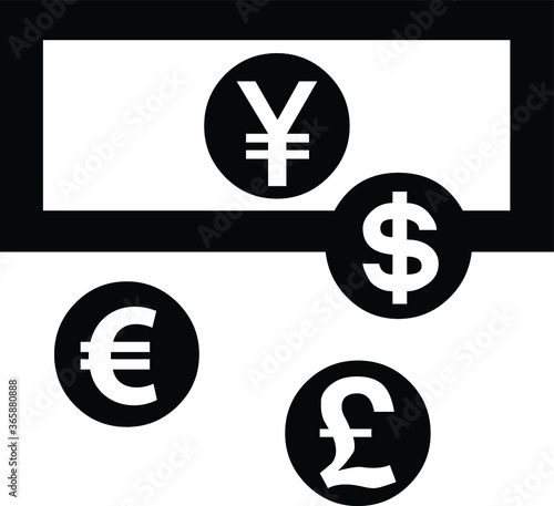 Currency exchange icon/symbol with yen in the center.