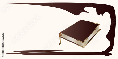 Book, exclusive, metal corners - modern background - exhibition, vector. Literature.