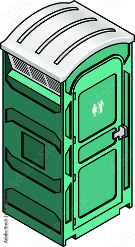 A portable toilet for outdoor events and construction sites.