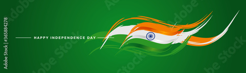 India Independence day abstract flag green background banner