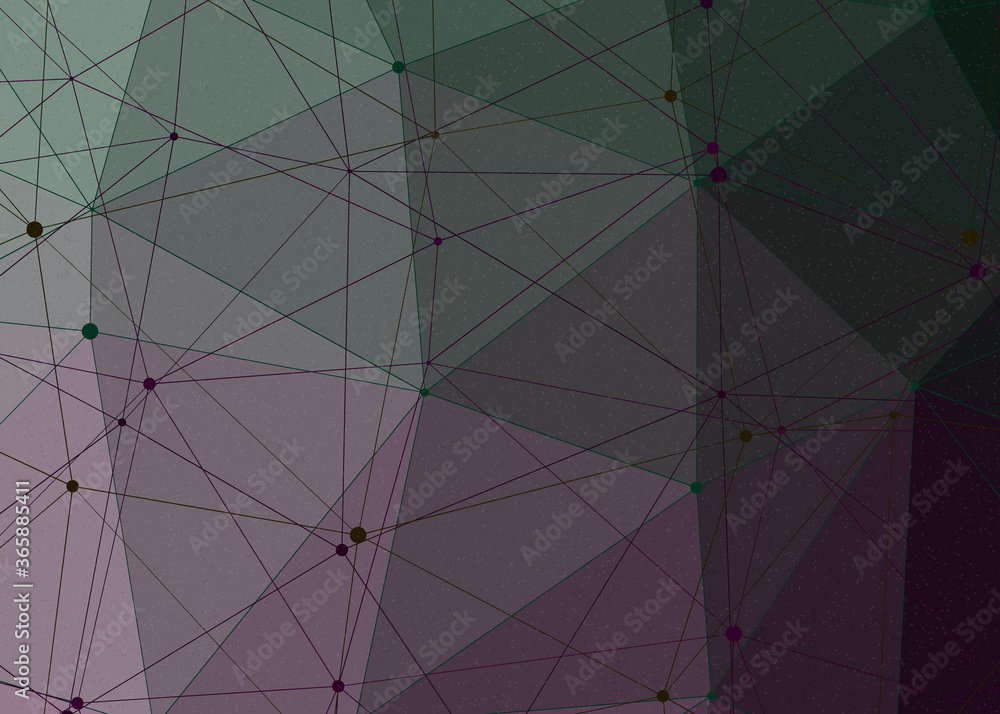 Fototapeta premium Dark Green color Abstract color Low-Polygones Generative Art background illustration