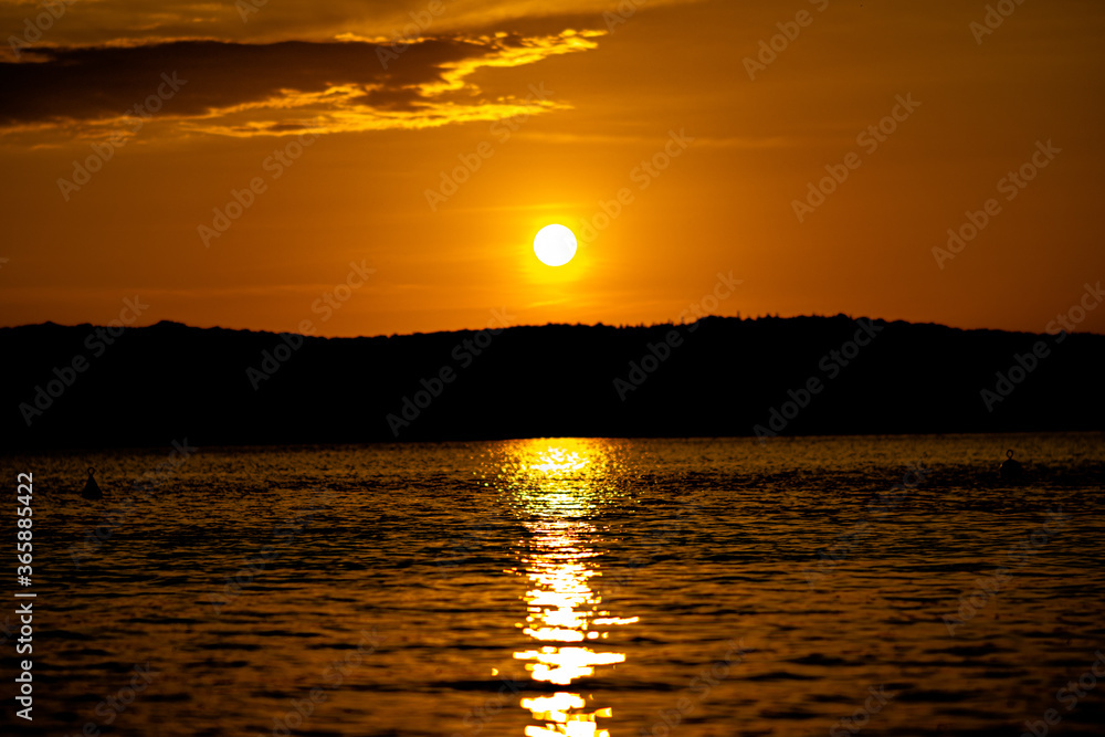 sunset over lake