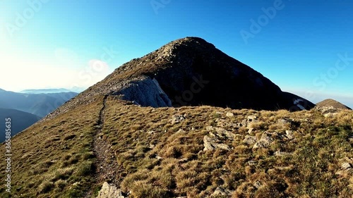 Hiking beautiful mountain ridge - Pyrenees Mountains (Catalonia, Ulldeter, Spain)