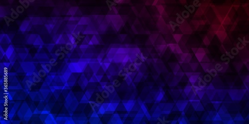 Dark Blue, Red vector texture with lines, triangles. © Guskova