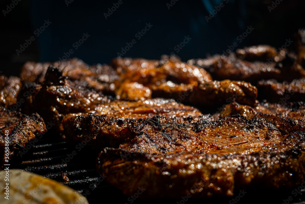 grilled meat on the grill