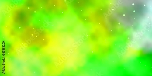 Light Green, Yellow vector texture with beautiful stars. Colorful illustration with abstract gradient stars. Pattern for new year ad, booklets. © Guskova
