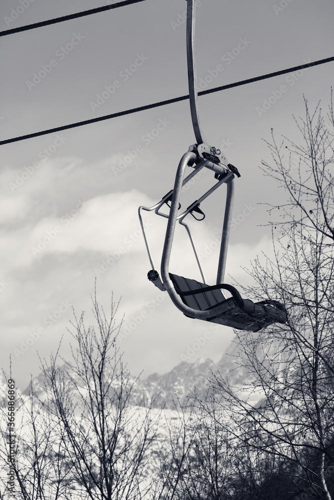 Ski lift in snow mountains at nice winter day Ski lift in snow mountains at nice winter day