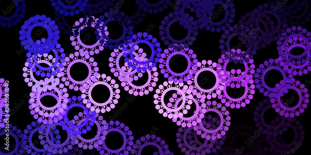Dark purple vector texture with disease symbols. Dark purple vector texture with disease symbols.