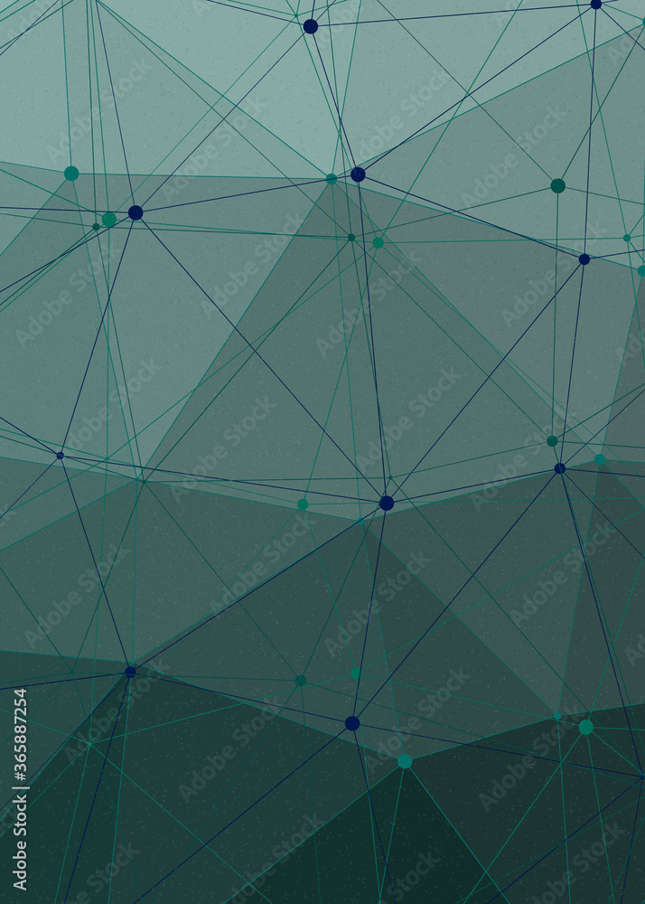 Obraz premium Teal Green color Abstract color Low-Polygones Generative Art background illustration