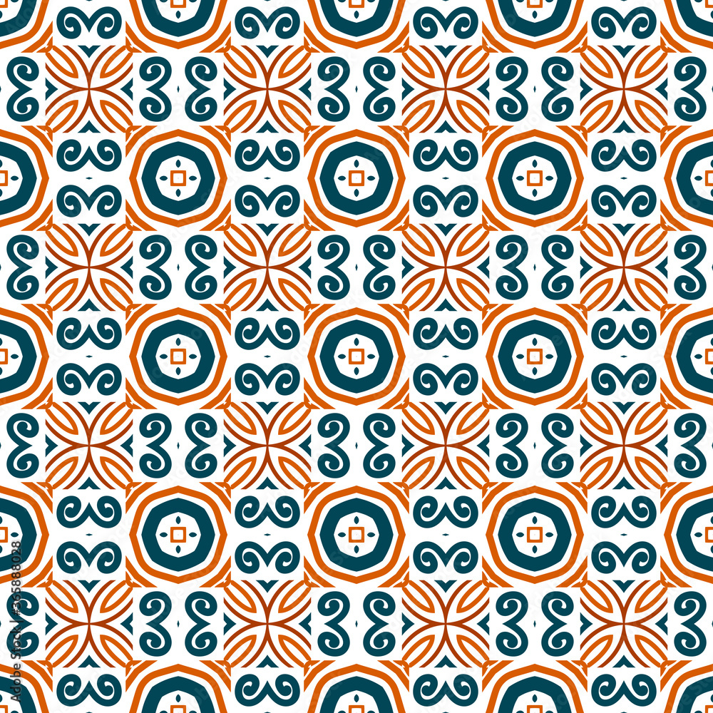 Fototapeta premium Abstract bright modern geometric seamless pattern. Art deco geo background. Popular tile infinity backdrop. Vector illustration. 