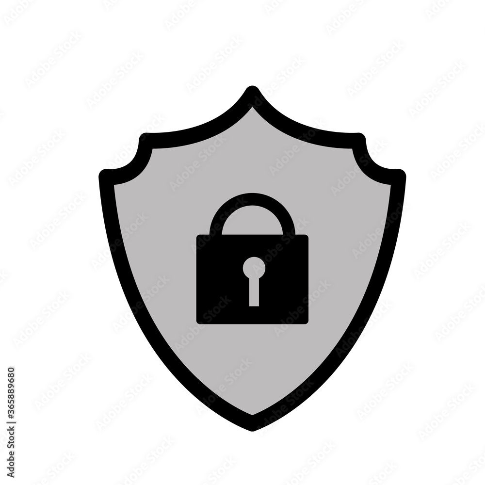 Symbol of security shield and virus shield for apps websites with padlock Symbol of security shield and virus shield for apps websites with padlock