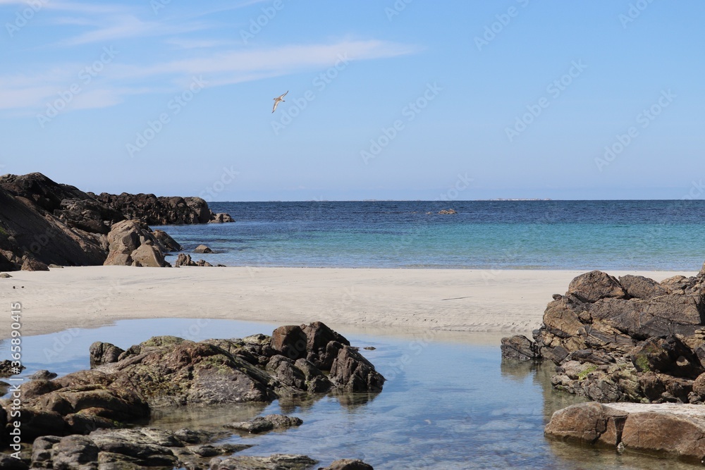 Beach and rocks, Benbecul, Outer Hebrides, Scotland Beach and rocks, Benbecul, Outer Hebrides, Scotland