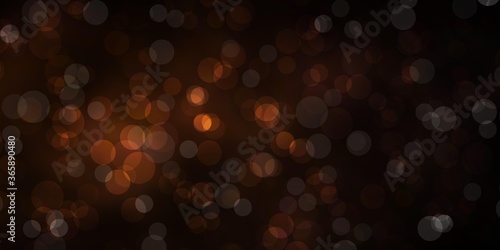 Dark Brown vector background with bubbles. Abstract decorative design in gradient style with bubbles. Pattern for business ads.