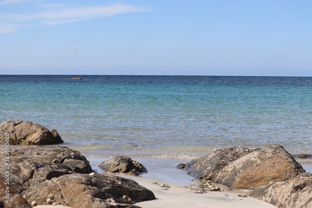 Beach, sea and rocks, Benbecula, Outer Hebrides, Scotland