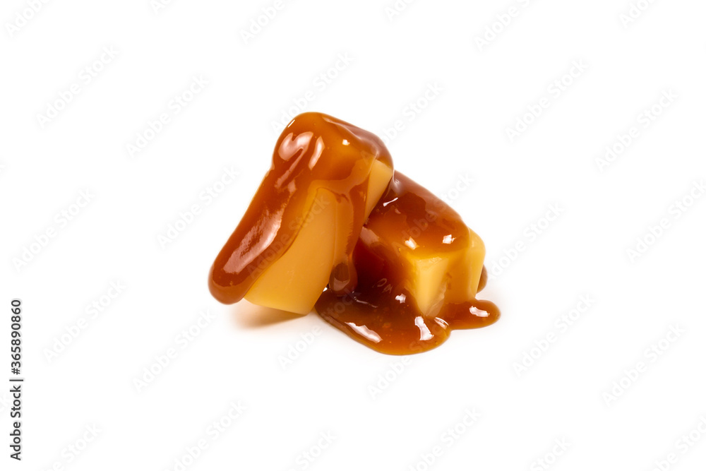 Tasty caramel candy isolated on white background. Tasty caramel candy isolated on white background.