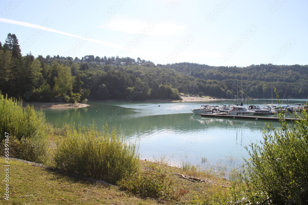 Turquoise water lake in summer season