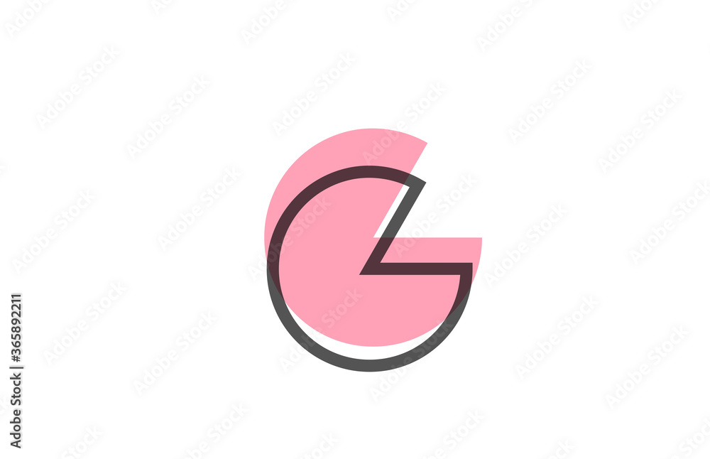 geometric G pink black line alphabet letter logo icon for company. Simple line design for corporate and business geometric G pink black line alphabet letter logo icon for company. Simple line design for corporate and business