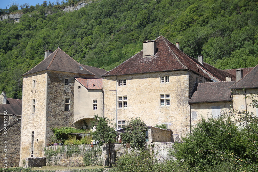 Ancient medieval french stone houses village Ancient medieval french stone houses village