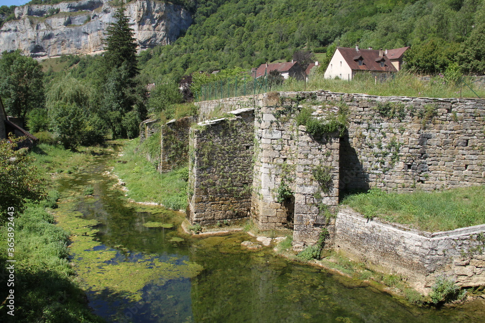 Ancient medieval french stone houses village Ancient medieval french stone houses village