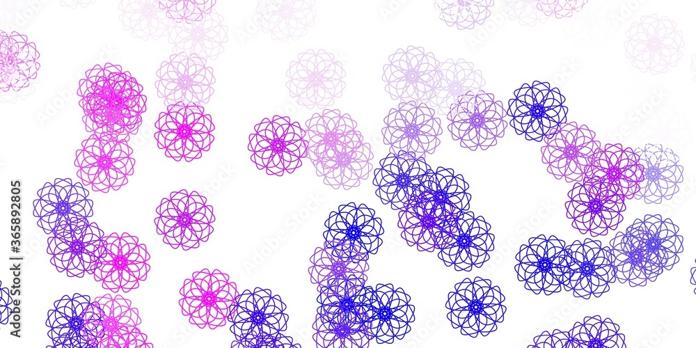Light pink, blue vector doodle texture with flowers. Light pink, blue vector doodle texture with flowers.
