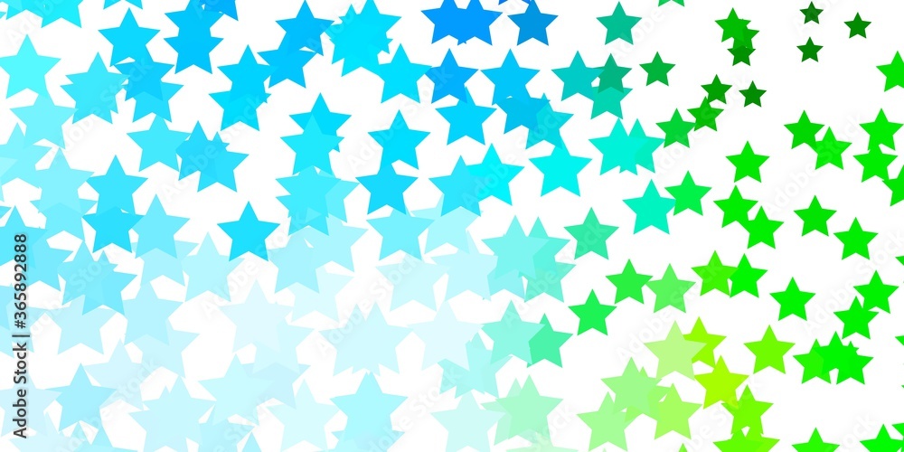 Light Blue, Green vector pattern with abstract stars. Colorful illustration with abstract gradient stars. Pattern for wrapping gifts.