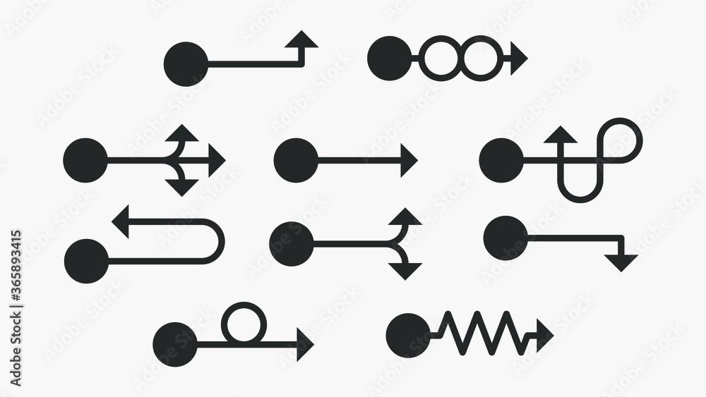Set Of Black Collection Arrows Vector Design Style Icons Set Of Black Collection Arrows Vector Design Style Icons