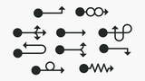 Set Of Black Collection Arrows Vector Design Style Icons