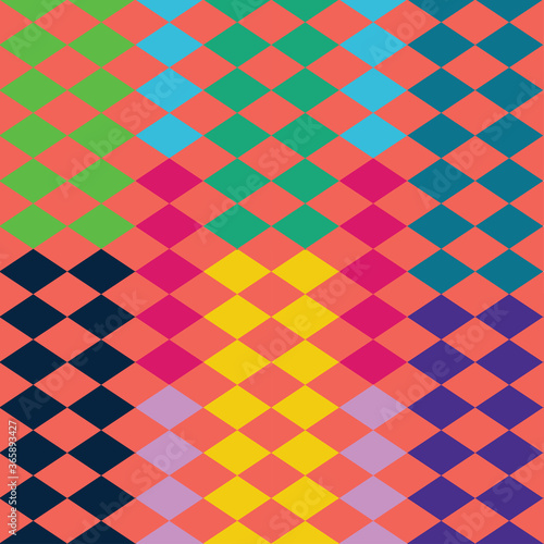 Wallpaper Mural An abstract multicolored neon checkered pattern background image. Torontodigital.ca